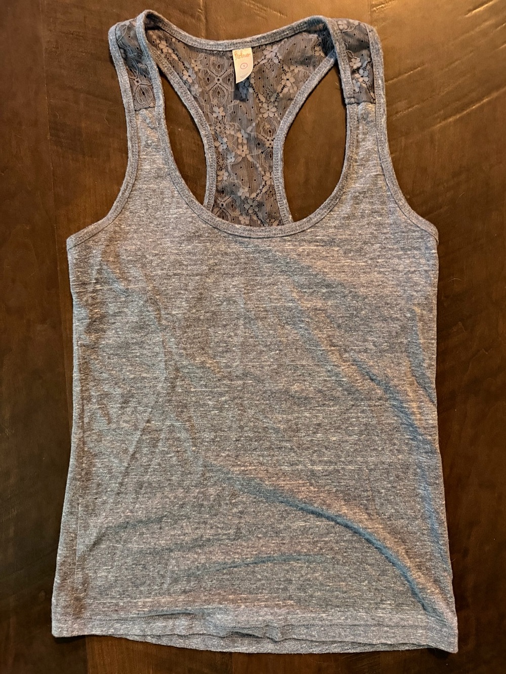 Flirtitude Blue Lace Back Racerback Tank Top Size S